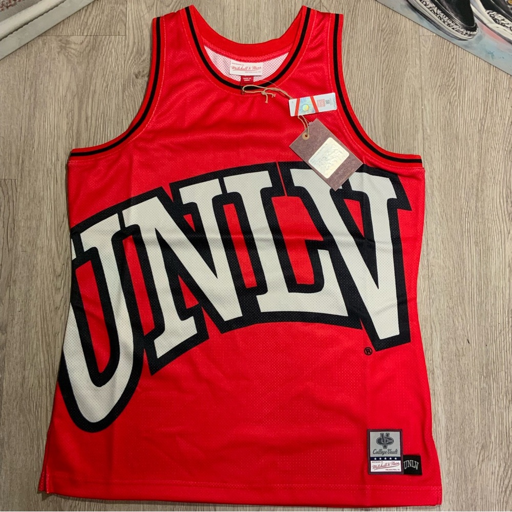 New Mitchell & Ness Men's UNLV Runnin' Rebels Big Face Tank Top Jersey S - L